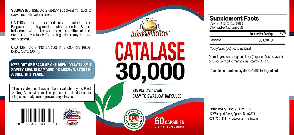 CATALASE EXTREME Rise-N-Shine Catalase 30,000 IU - 60 Capsules - image 3