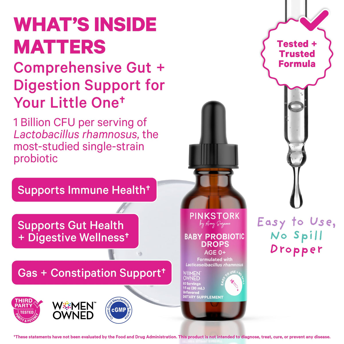 Pink Stork Baby Probiotic Drops Liquid - 1 fl oz - image 2