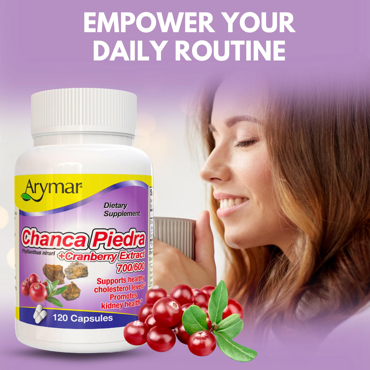 Arymar Chanca Piedra with Cranberry Herbal Support - 60 Capsules - image 5