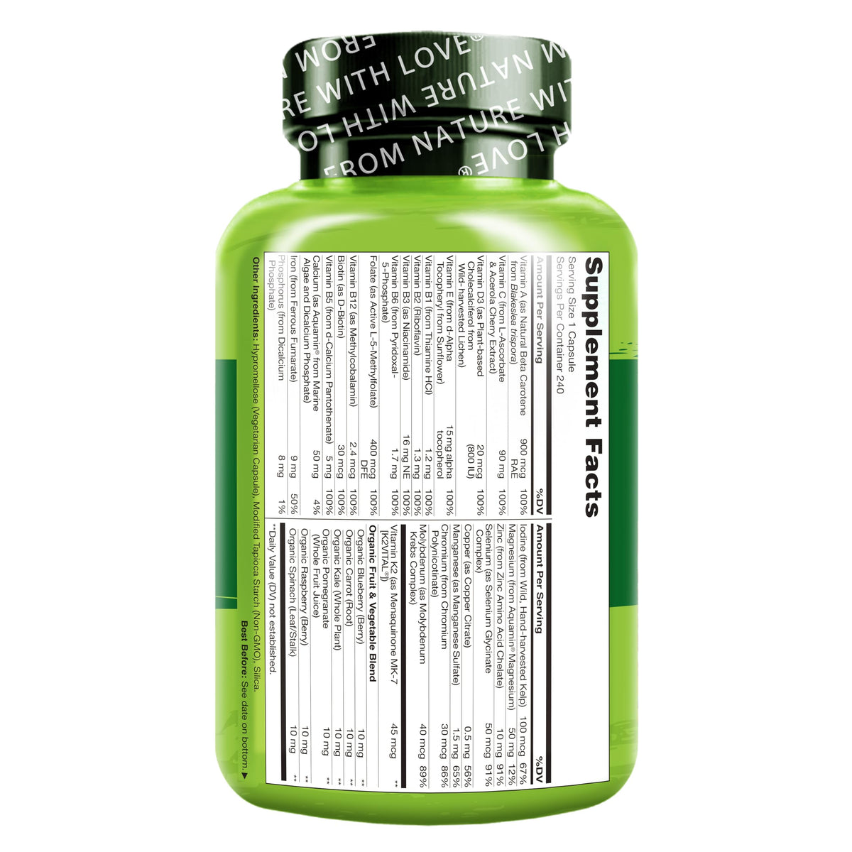 NATURELO One Daily Multivitamin for Women with B12 - 240 Capsules - image 8