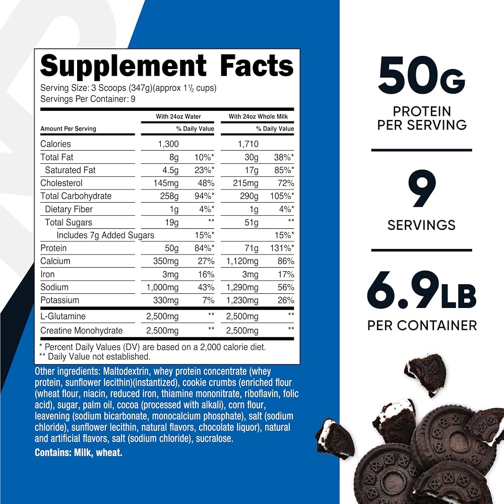 Nutricost Mass Gainer Powder Cookies N Cream - 6.9 LBS - image 2