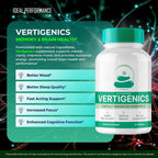 IDEAL PERFORMANCE Vertigenics Brain Supplements Memory & Focus - 180 Capsules - image 4