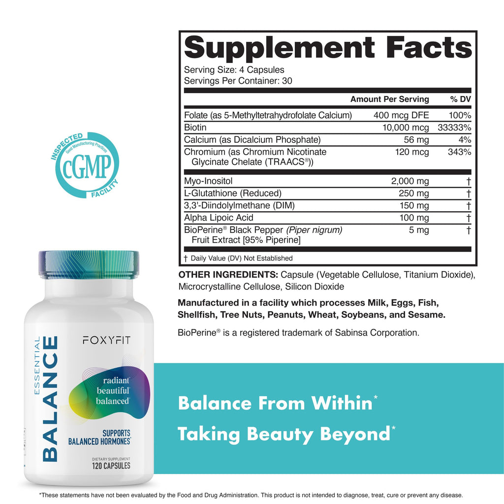 FoxyFit Essential Balance Hormonal Support for Women - 120 Capsules - image 5
