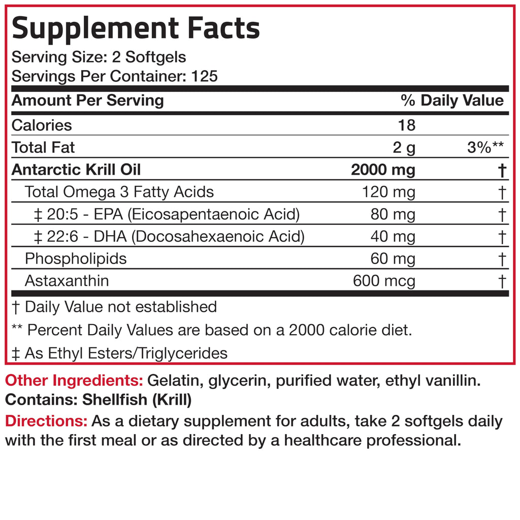 Bronson Antarctic Krill Oil 2000 mg with Omega-3s EPA