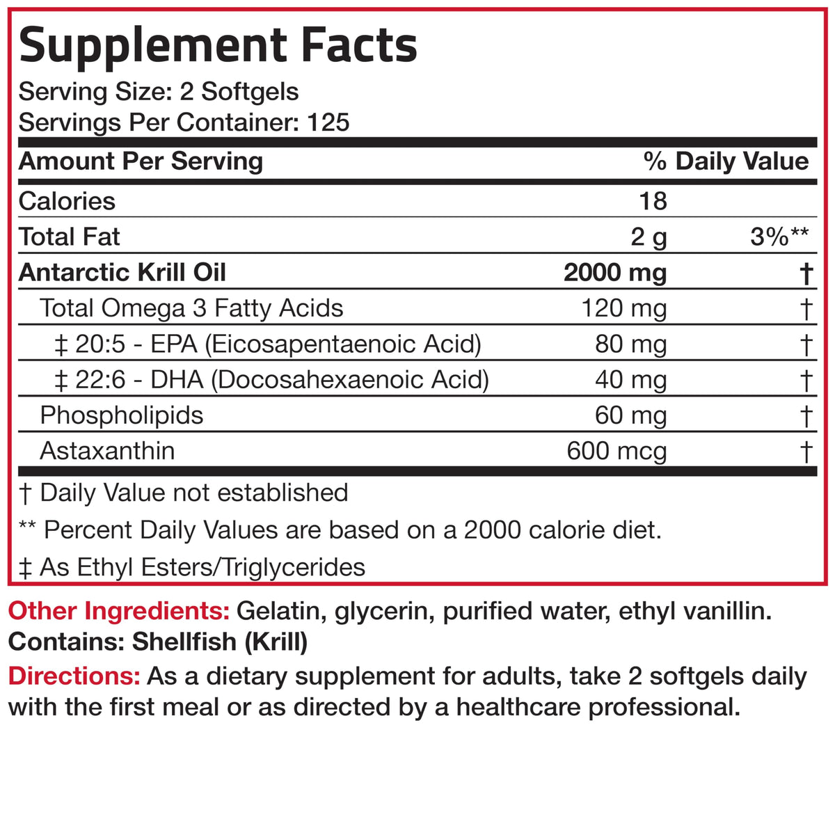 Bronson Antarctic Krill Oil 2000 mg with Omega-3s EPA