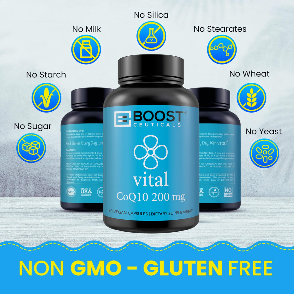 BoostCeuticals CoQ10 200mg Vegan Capsules with BioPerine - 90 Capsules - image 7