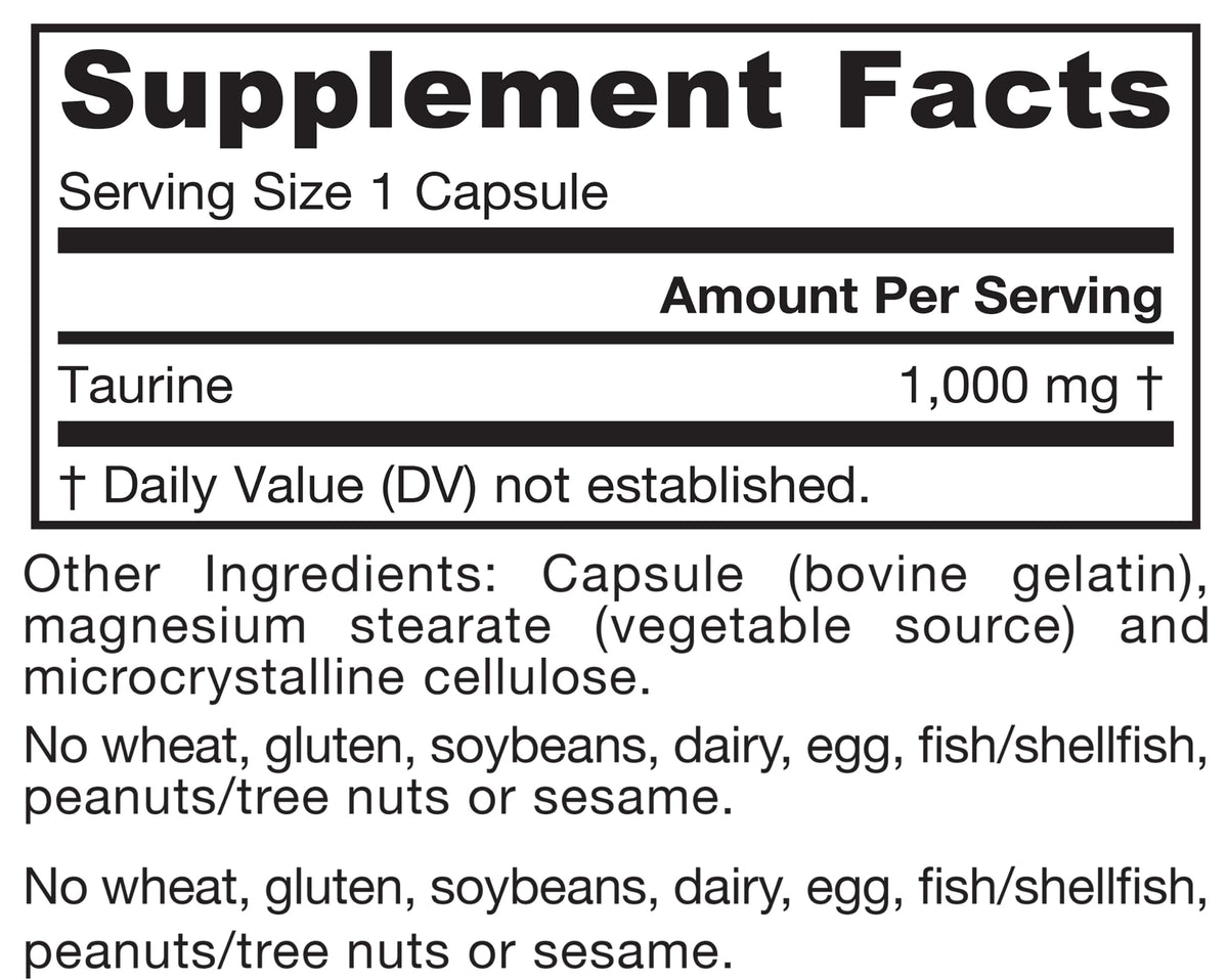 Jarrow Formulas Taurine 1000 mg Amino Acid - 100 Capsules - image 9