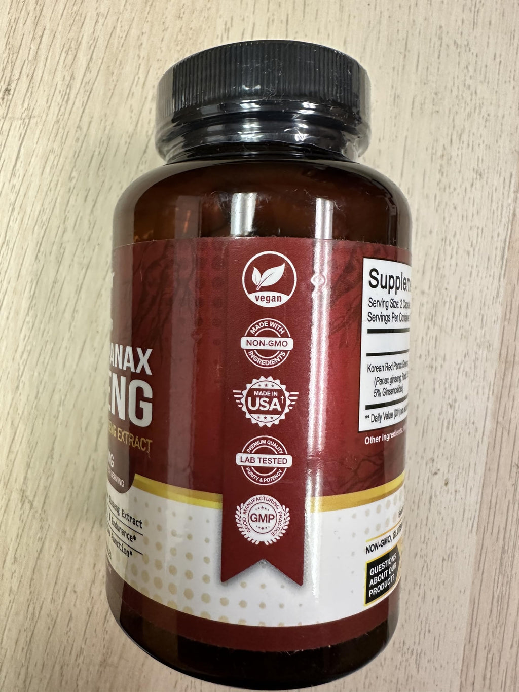 NutriFlair Korean Red Panax Ginseng 1600mg Energy & Focus - 120 Capsules - image 2