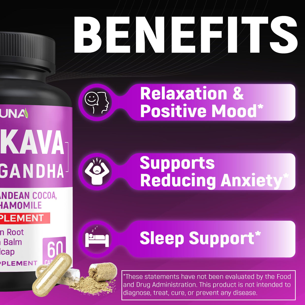 CIVIMUNA Kava Capsules with Ginkgo & Ashwagandha - 120 Capsules - image 5