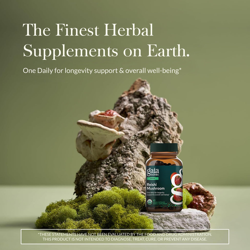 Gaia Herbs Reishi Mushroom Immune Support - 40 Vegan Capsules - image 2