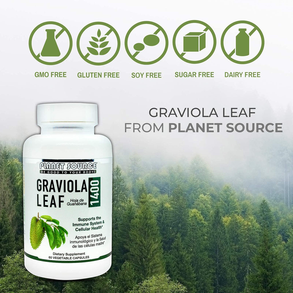 Planet Source Graviola Leaf 1400mg - 60 Vegetarian Capsules - image 4
