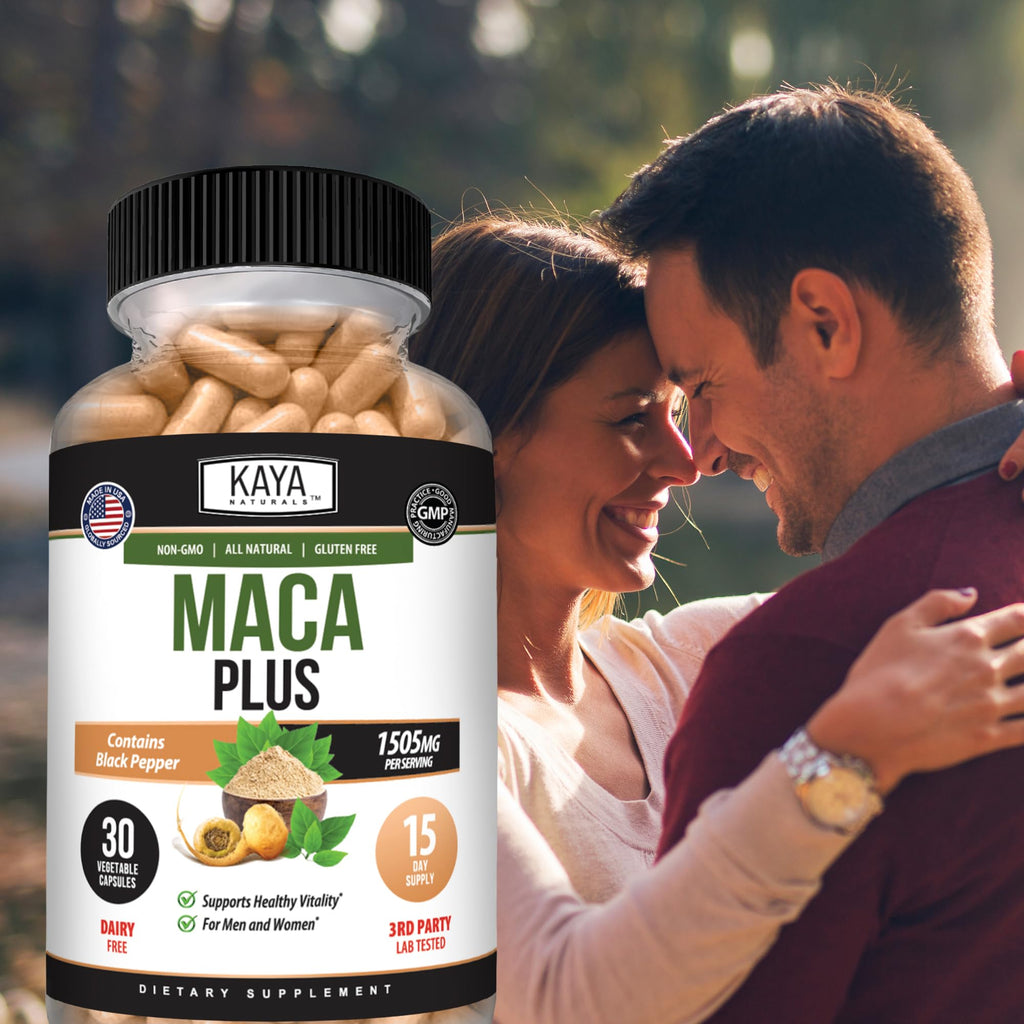 Kaya Naturals MACA Plus - Maca Root Capsules for Women and Men