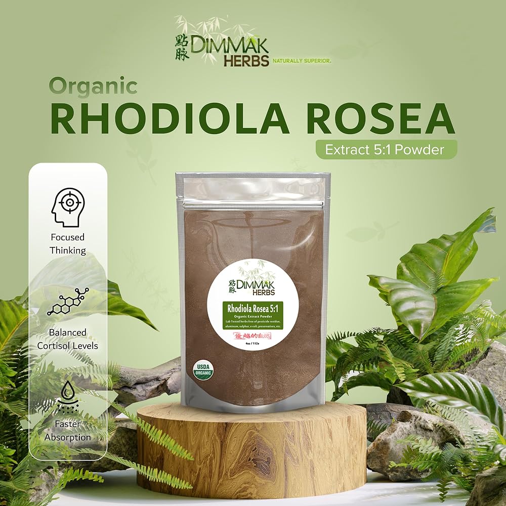 Dimmak Herbs Organic Rhodiola Rosea Extract 5:1 Powder - 4oz - image 2