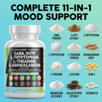 Clean Nutraceuticals GABA 750mg 5-HTP 200mg Mood Support - 90 Capsules - image 4