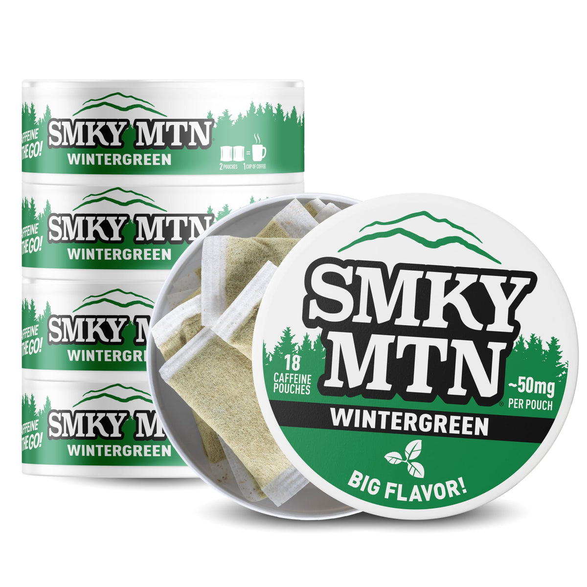 SMOKEY MOUNTAIN Pouches - Nicotine-Free and Tobacco-Free - 5 Can Box