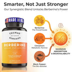 Thomas' all-natural Remedies Berberine 1000mg - 120 Vegetarian Capsules - image 2