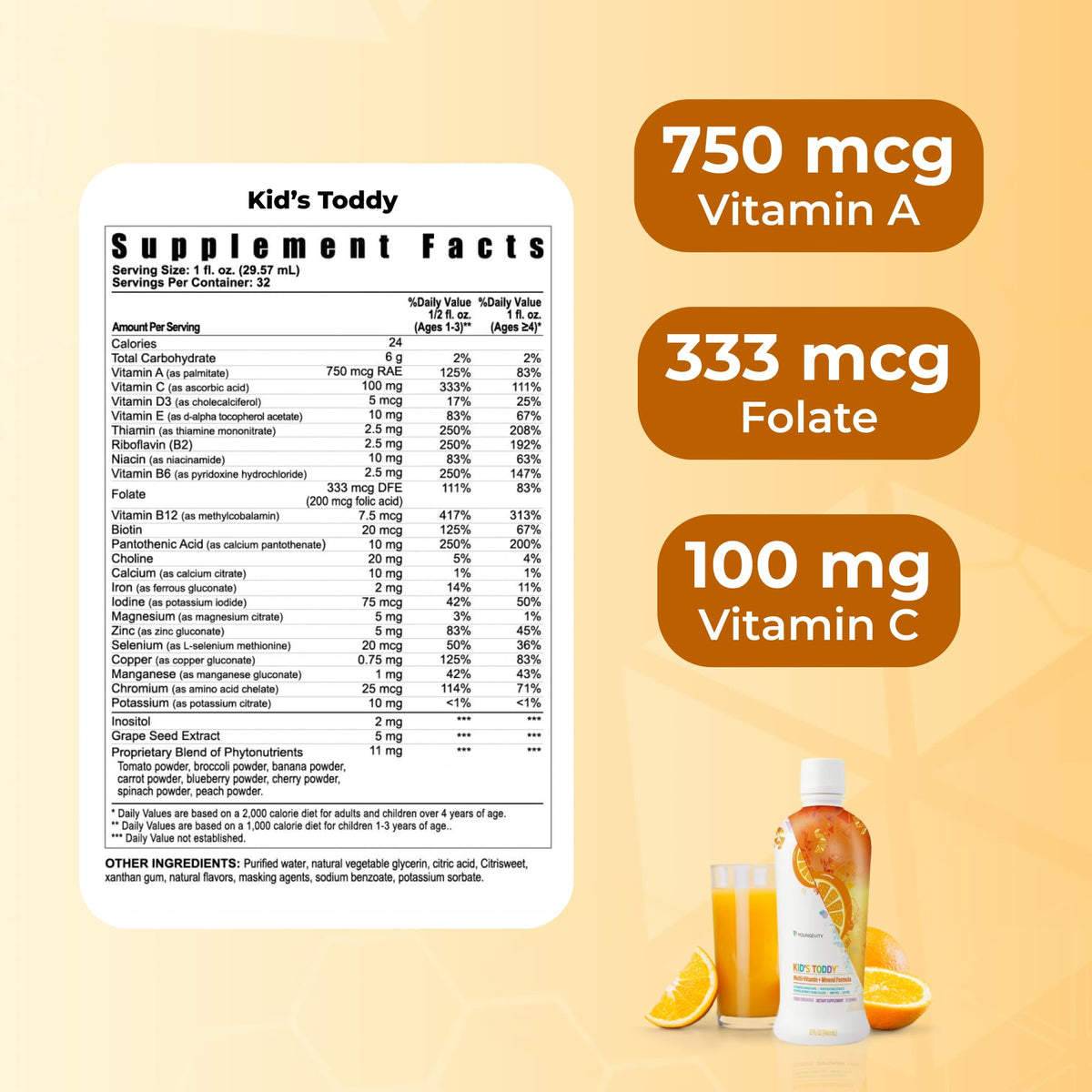 Youngevity Kid's Toddy Liquid Multivitamin Orange - 32 oz (2 Pack) - image 3