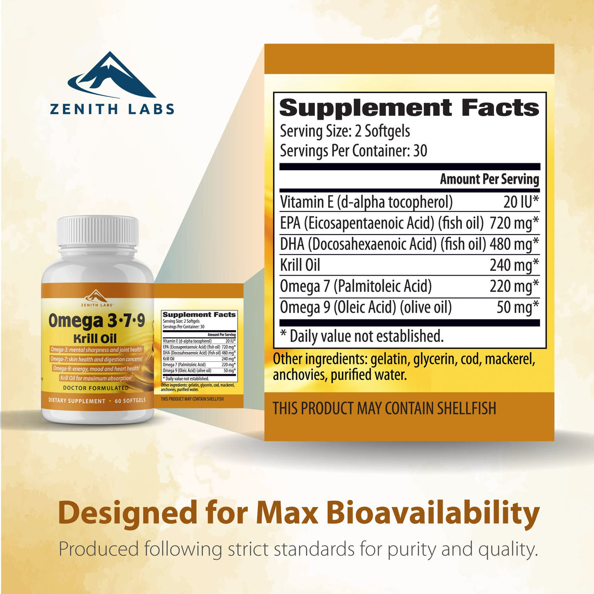 Zenith Labs Omega 379 with Krill Oil - 60 Softgels - image 3
