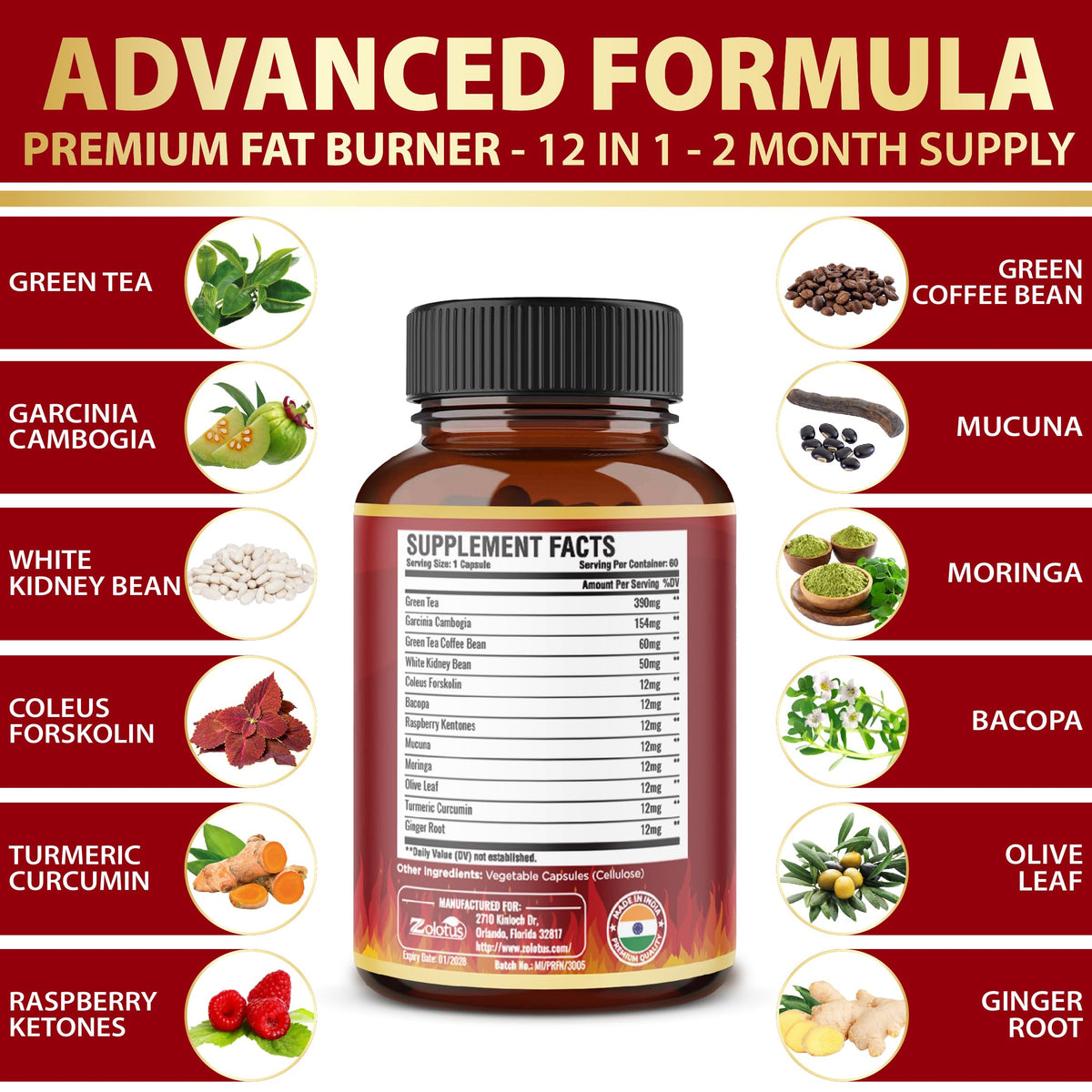Zolotus Fat Burner Capsules for Energy - 60 Capsules - image 6