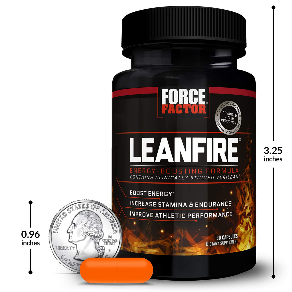 Force Factor LeanFire Pre Workout Energy Pills with Green Tea Extract and Caffeine