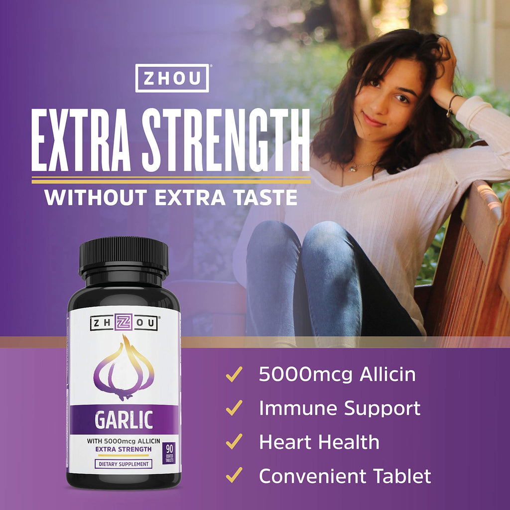 Zhou Garlic with Allicin Supplement - 90 Tablets - image 3