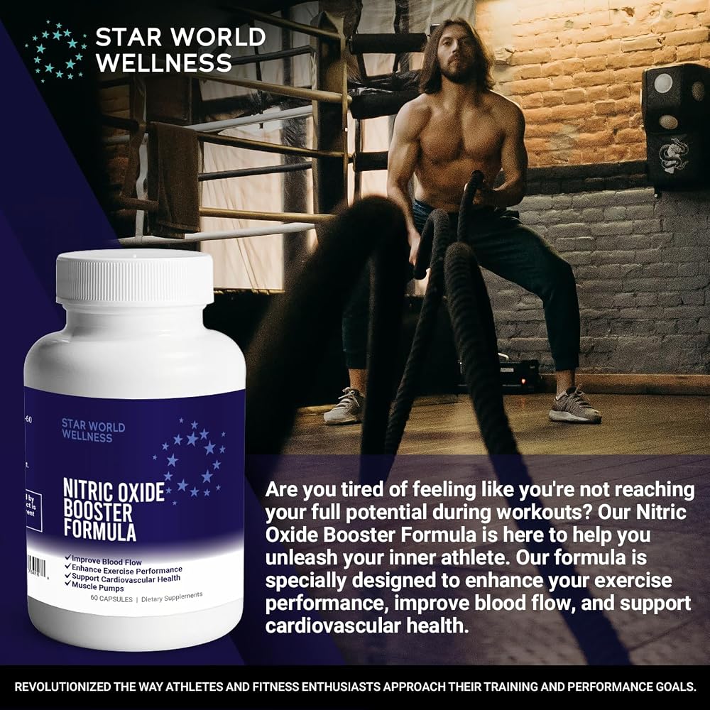 Star World Wellness Nitric Oxide Booster for Blood Flow - 60 Capsules - image 3