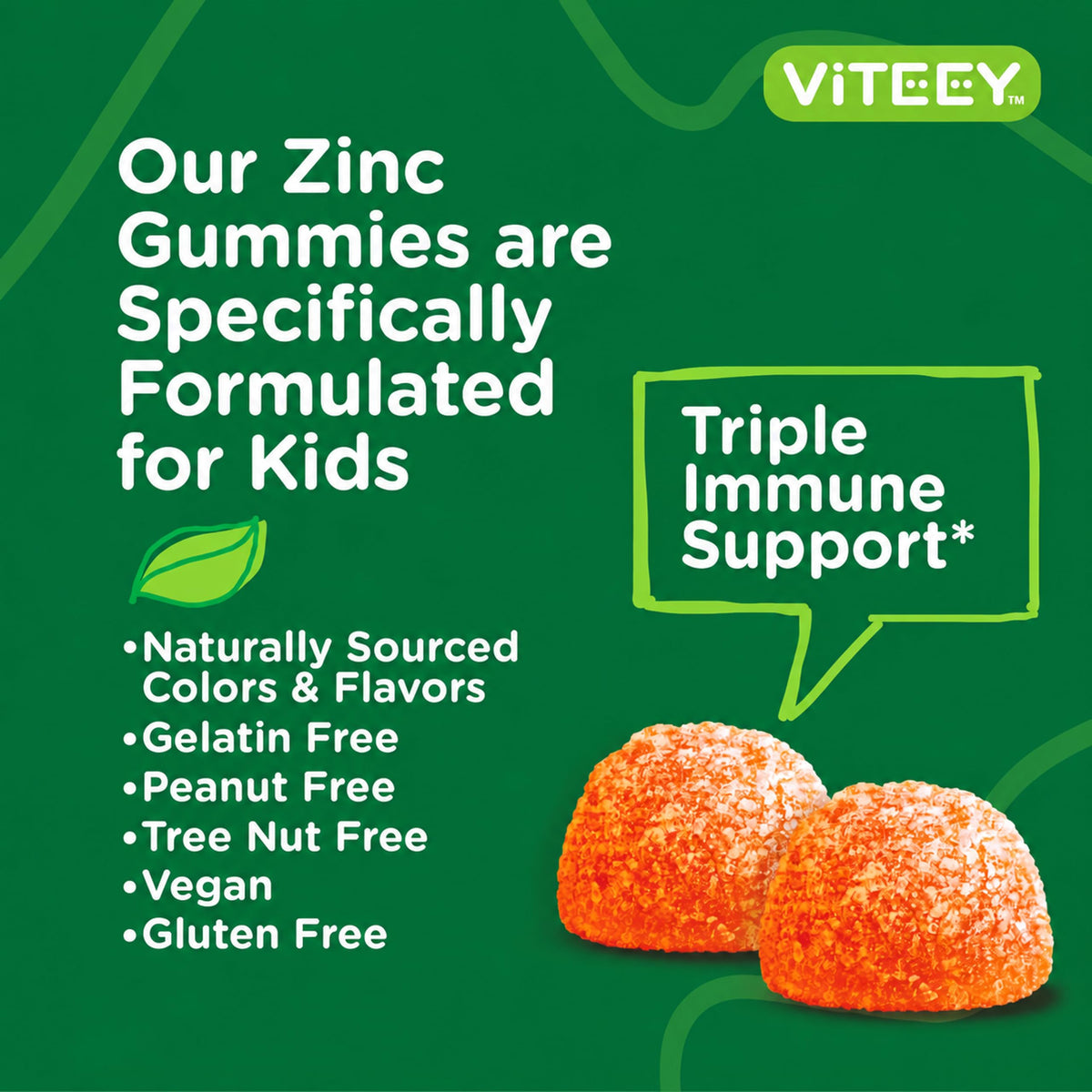 Viteey Zinc Gummies 10mg for Kids