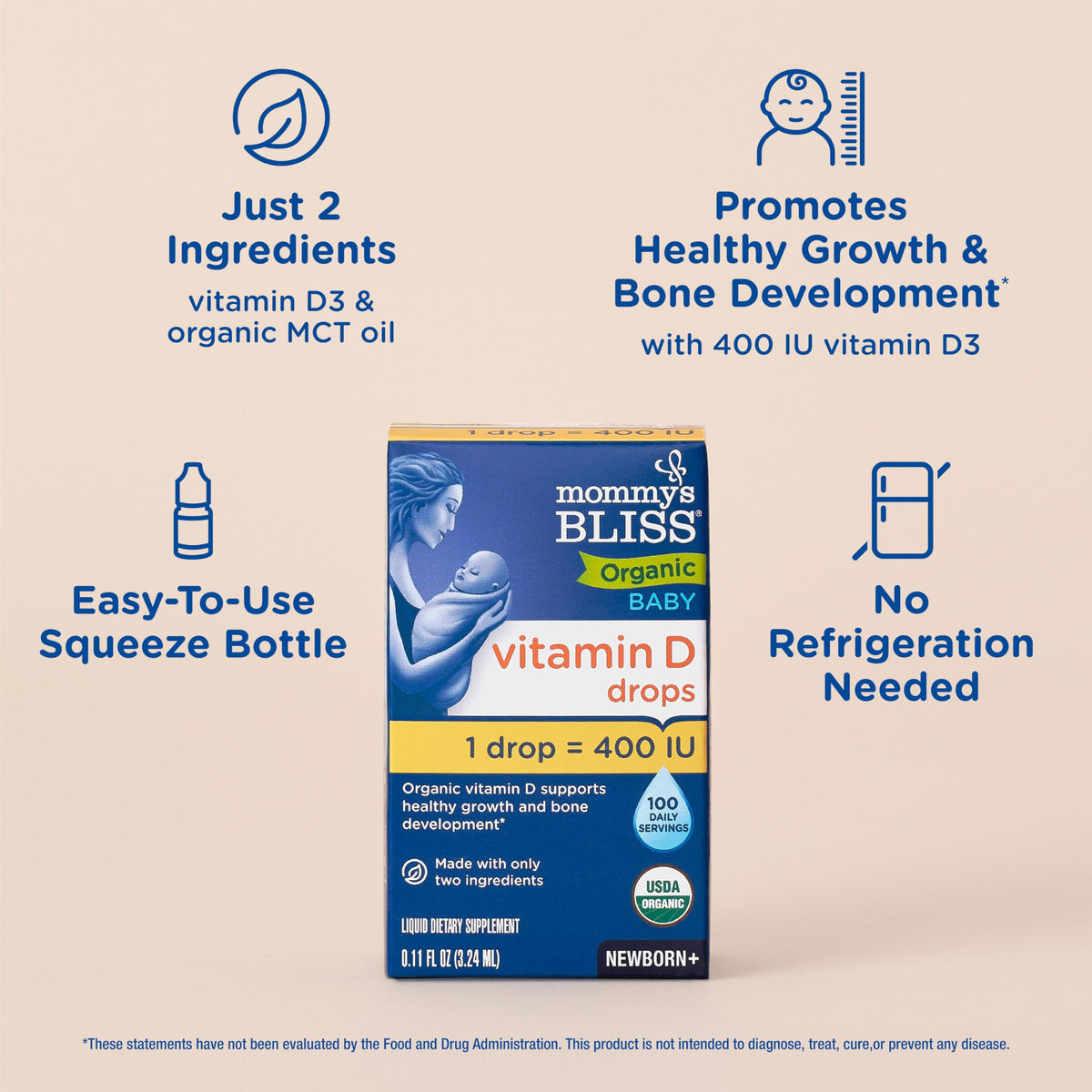 Mommy's Bliss Organic Baby Vitamin D Drops - 90 Servings - image 3