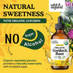 Wild & Organic Organic Burdock Root Tincture - Burdock Root Liquid