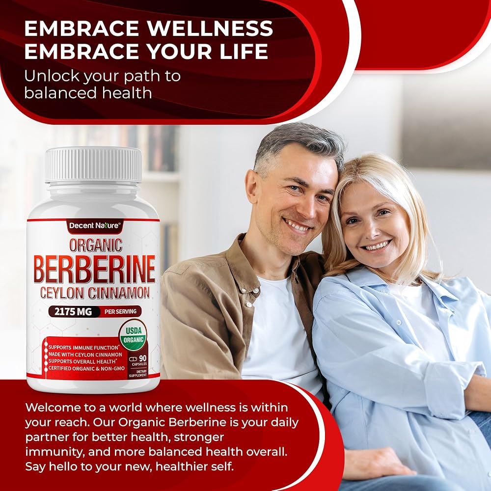 DECENT NATURE Organic Berberine with Ceylon Cinnamon - 90 Capsules - image 7