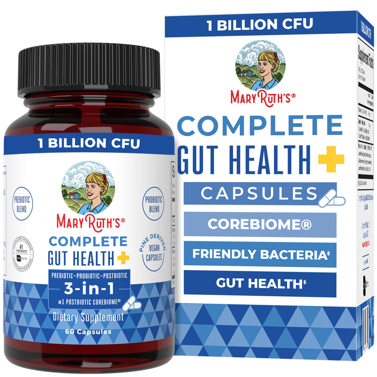 MARYRUTH'S Complete Gut Health+ Probiotic Capsules - 60 Count