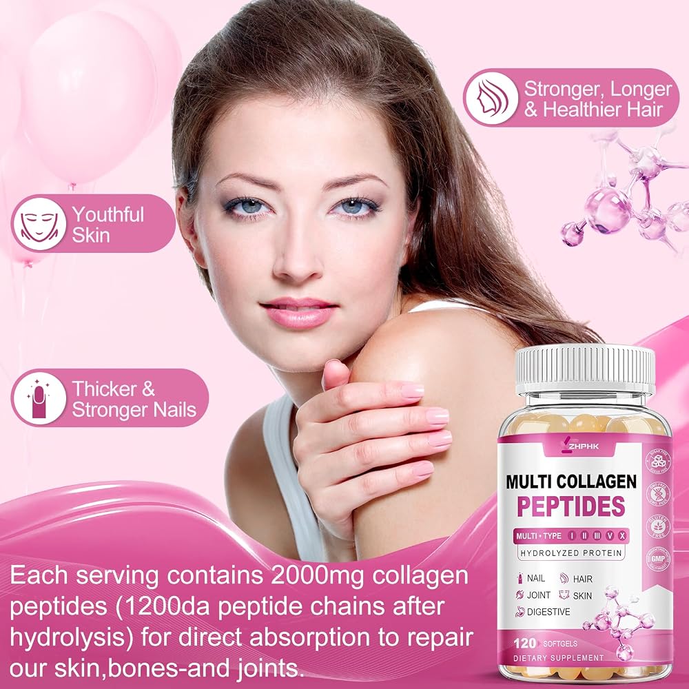 ZHPHK Multi Collagen Peptides for Women Hydrolyzed Collagen Peptides