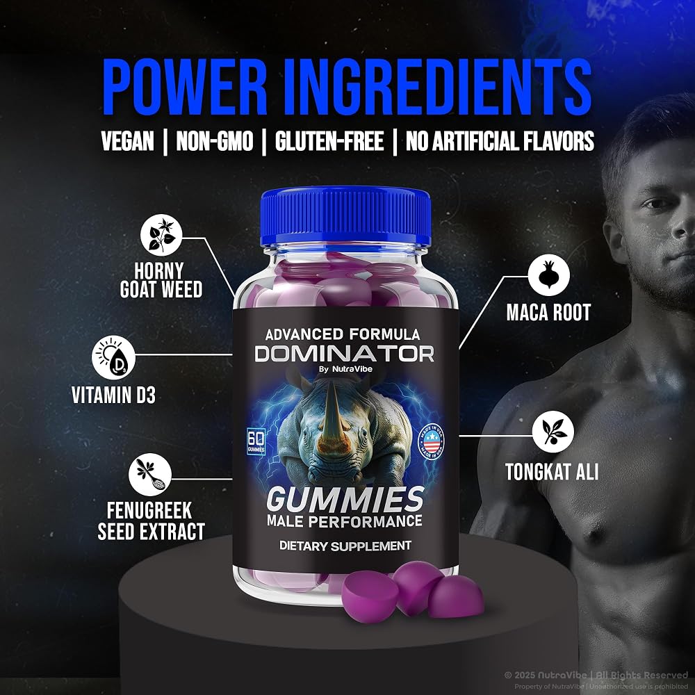 NutraRize Dominator Gummies for Men - 60 Gummies - image 5