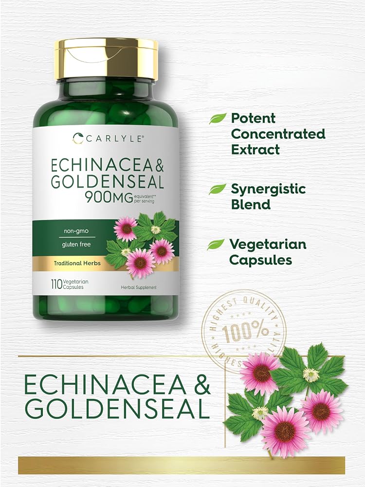 Carlyle Echinacea Goldenseal Capsules - 110 Vegetarian Capsules - image 4