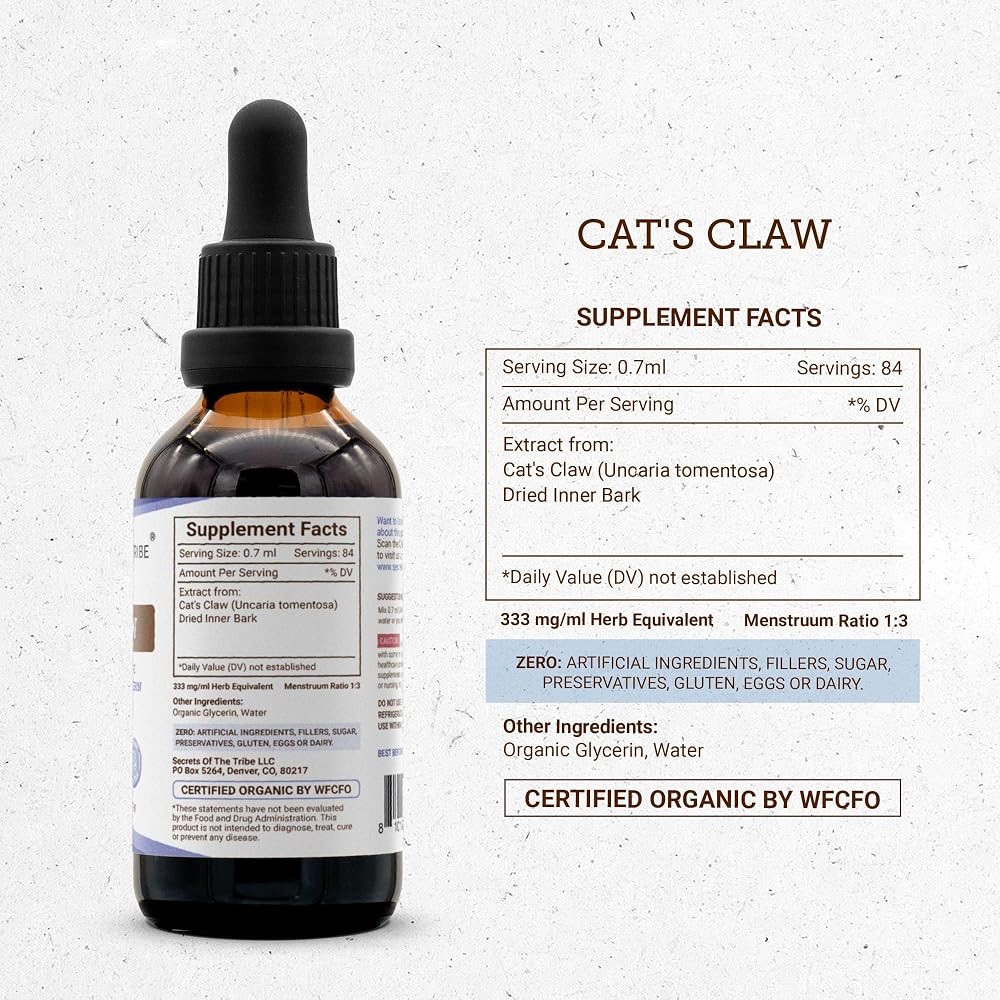 Secrets of the Tribe Cat's Claw Tincture Alcohol-Free Liquid Extract - 2 FL OZ - image 4