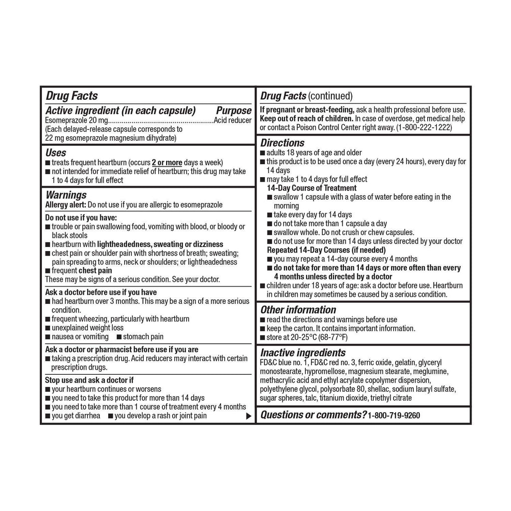 VITACRUSH Esomeprazole Magnesium 20 mg Acid Reducer - 42 Capsules - image 2