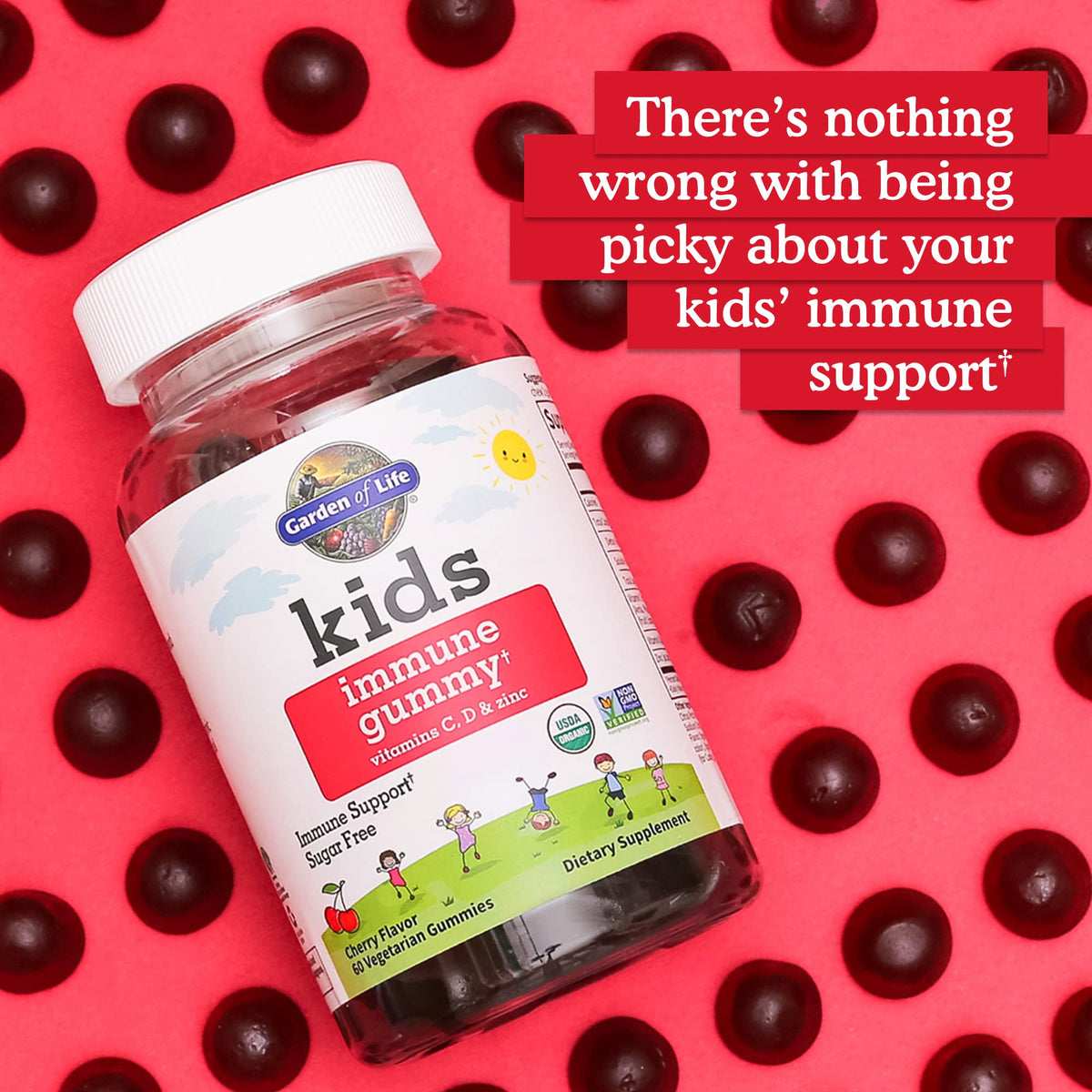 Garden of Life Kids Immune Support Gummies Cherry - 60 Count - image 2