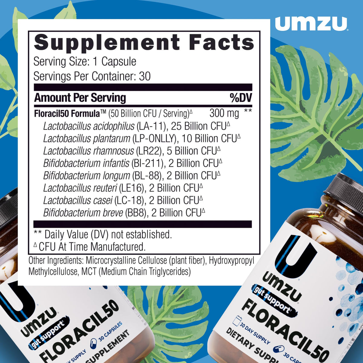 UMZU Floracil50 Probiotic Supplement 50 Billion CFU - 30 Capsules - image 4