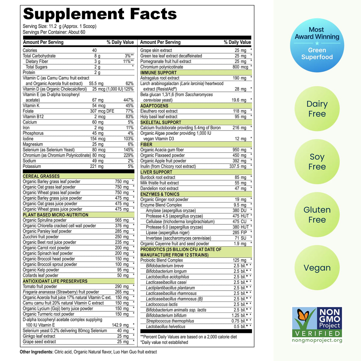Vibrant Health Green Vibrance Vegan Superfood Powder - 60 Servings - image 5