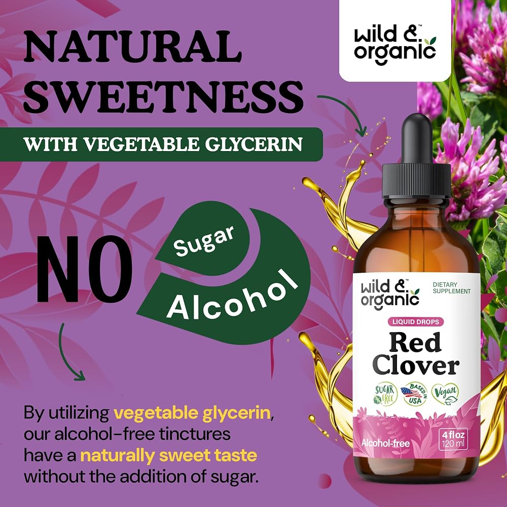 Wild & Organic Red Clover Supplement for Menopause - 4 fl oz - image 6