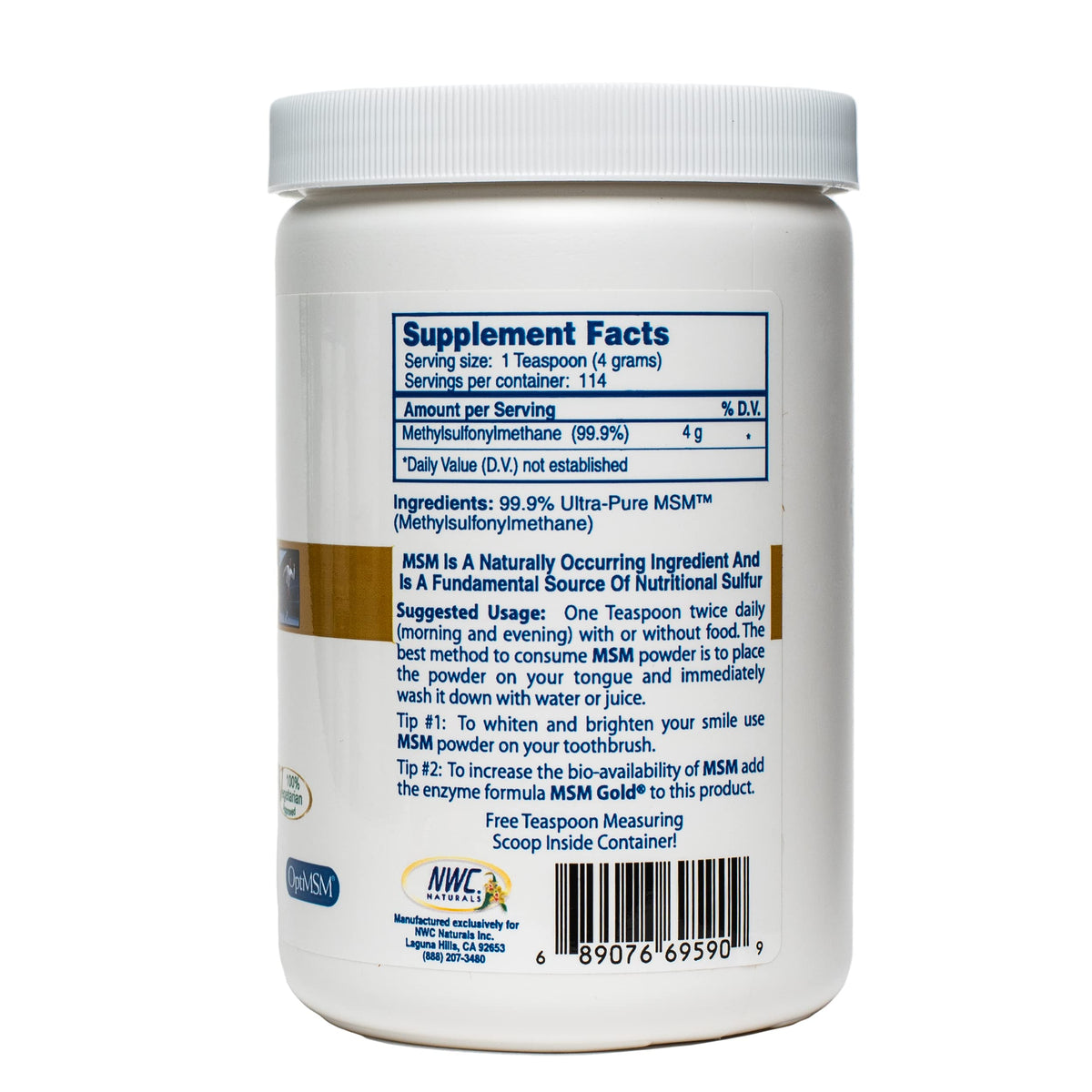 NWC Naturals Ultra-Pure MSM Powder for Pets - 1 Pound - image 2