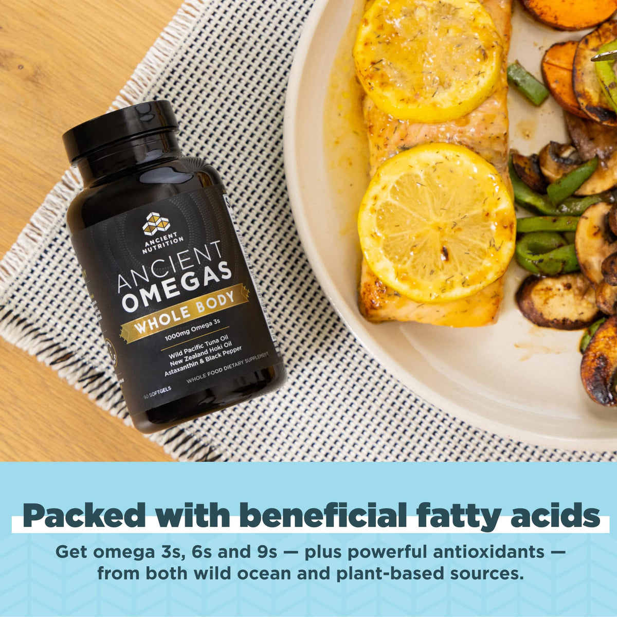 Ancient Nutrition Omegas Whole Body Omega 3-6-9 - 90 Capsules - image 4