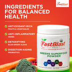 FastBlast Organic Super Greens Powder with Probiotics - 180g - image 3