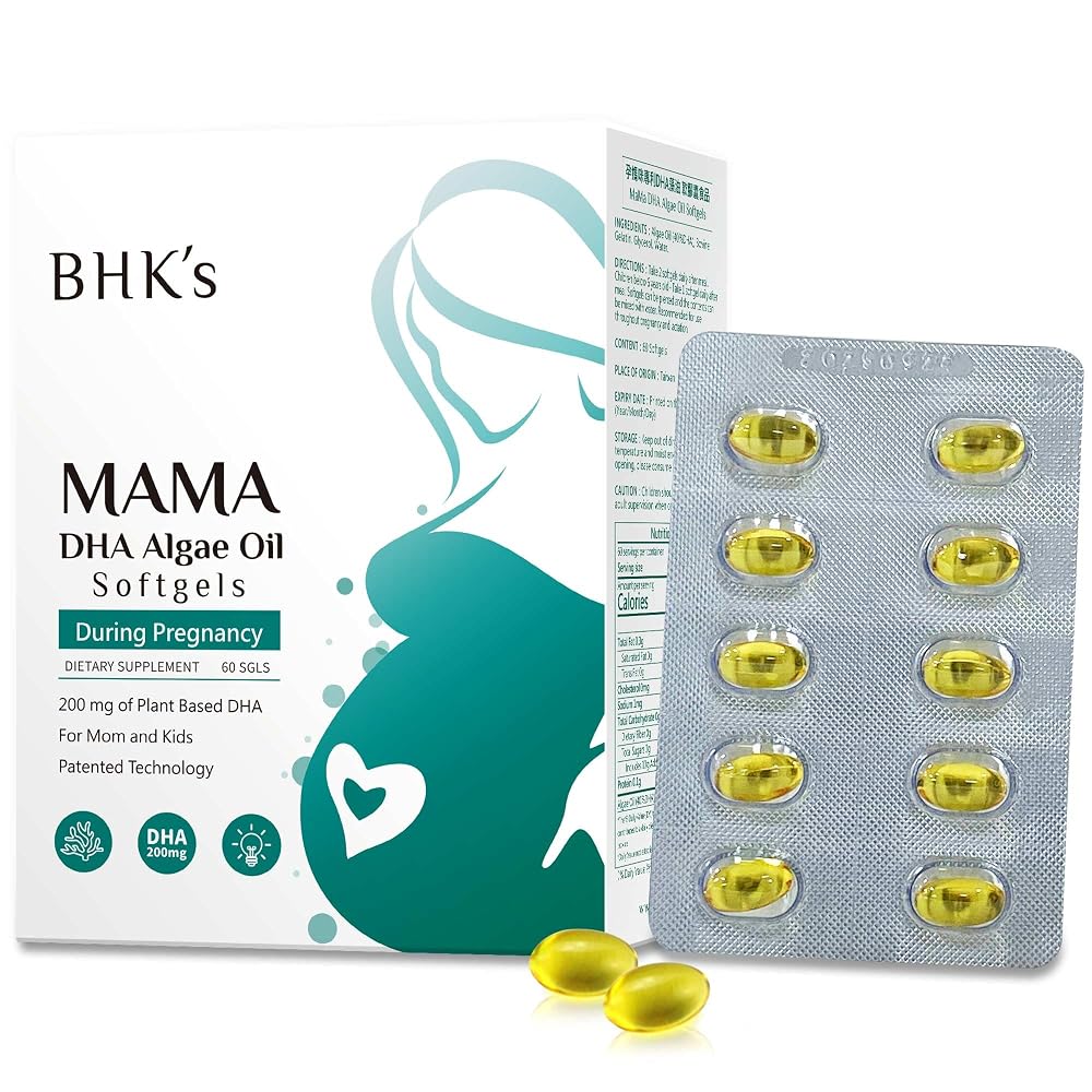 BHK's MaMa DHA Algae Oil Omega-3 Supplement - 60 Softgels