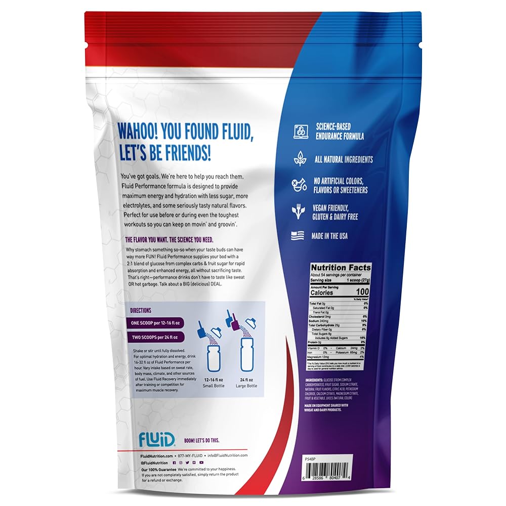 Fluid Performance Low Sugar Endurance Fuel Sports Drink Mix - 54 Servings - image 2