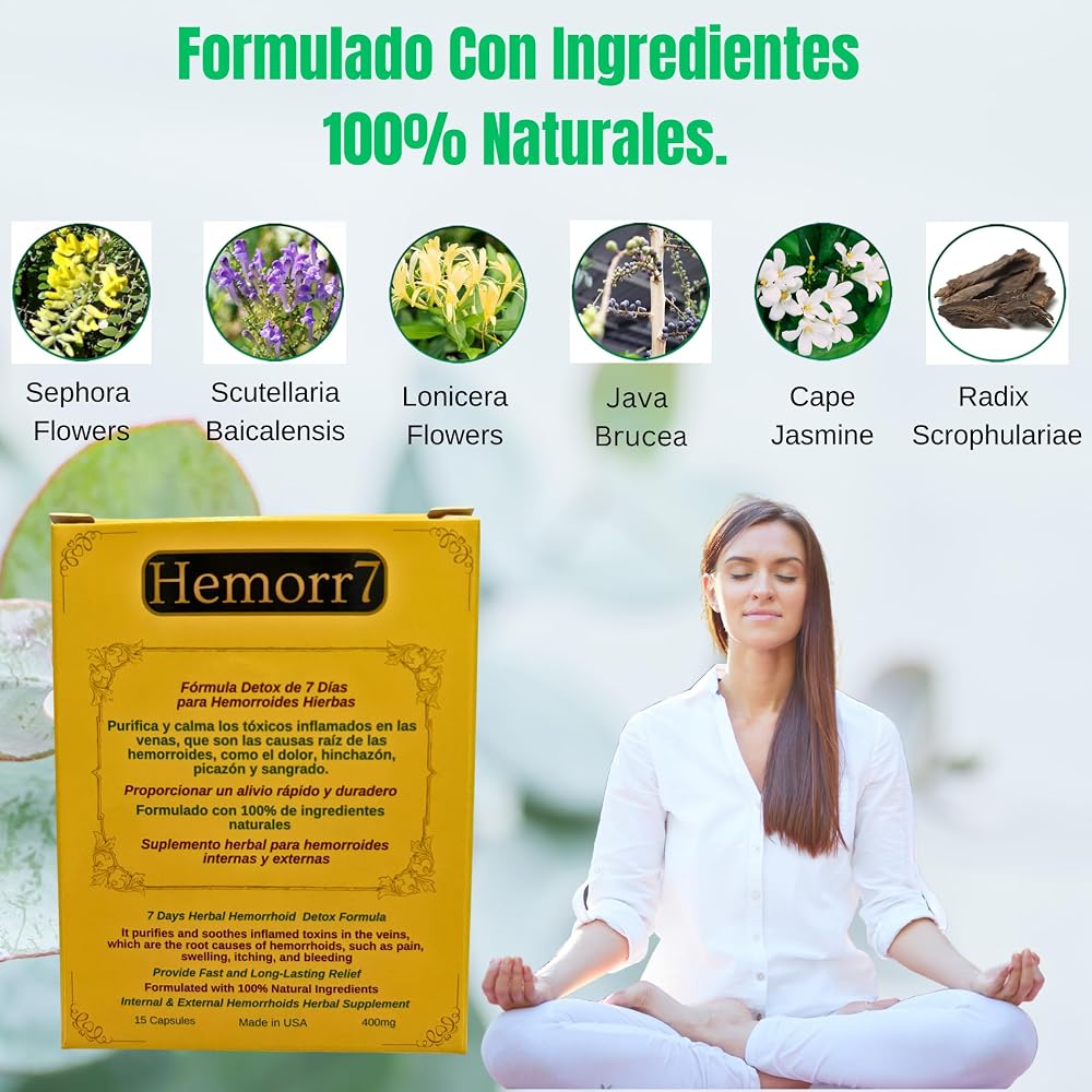 Generic 7 Days 15 Capsules Herbal Hemorrhoid Detox Formula