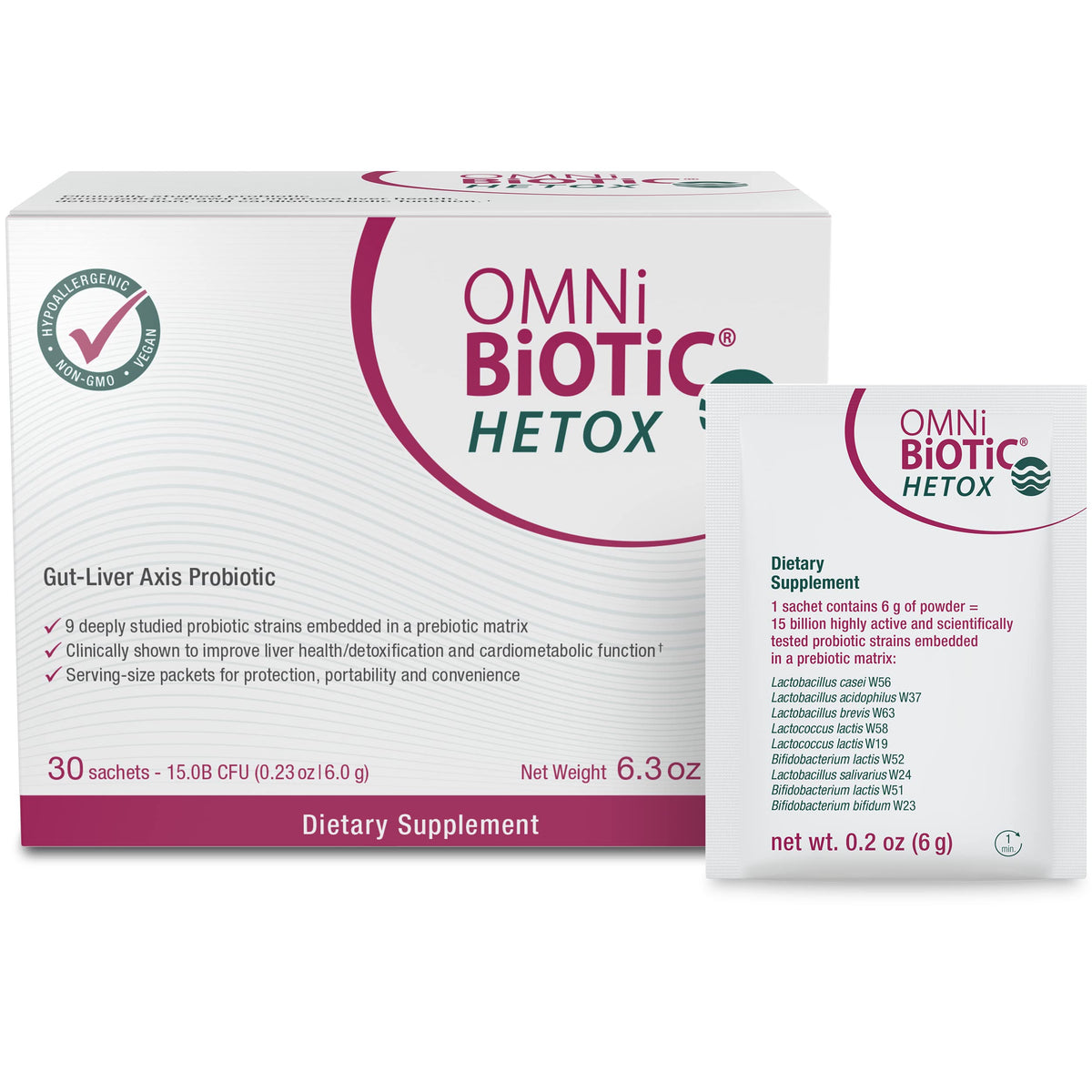 OMNi BiOTiC Hetox Probiotic Powder for Liver Support - 6.3 oz