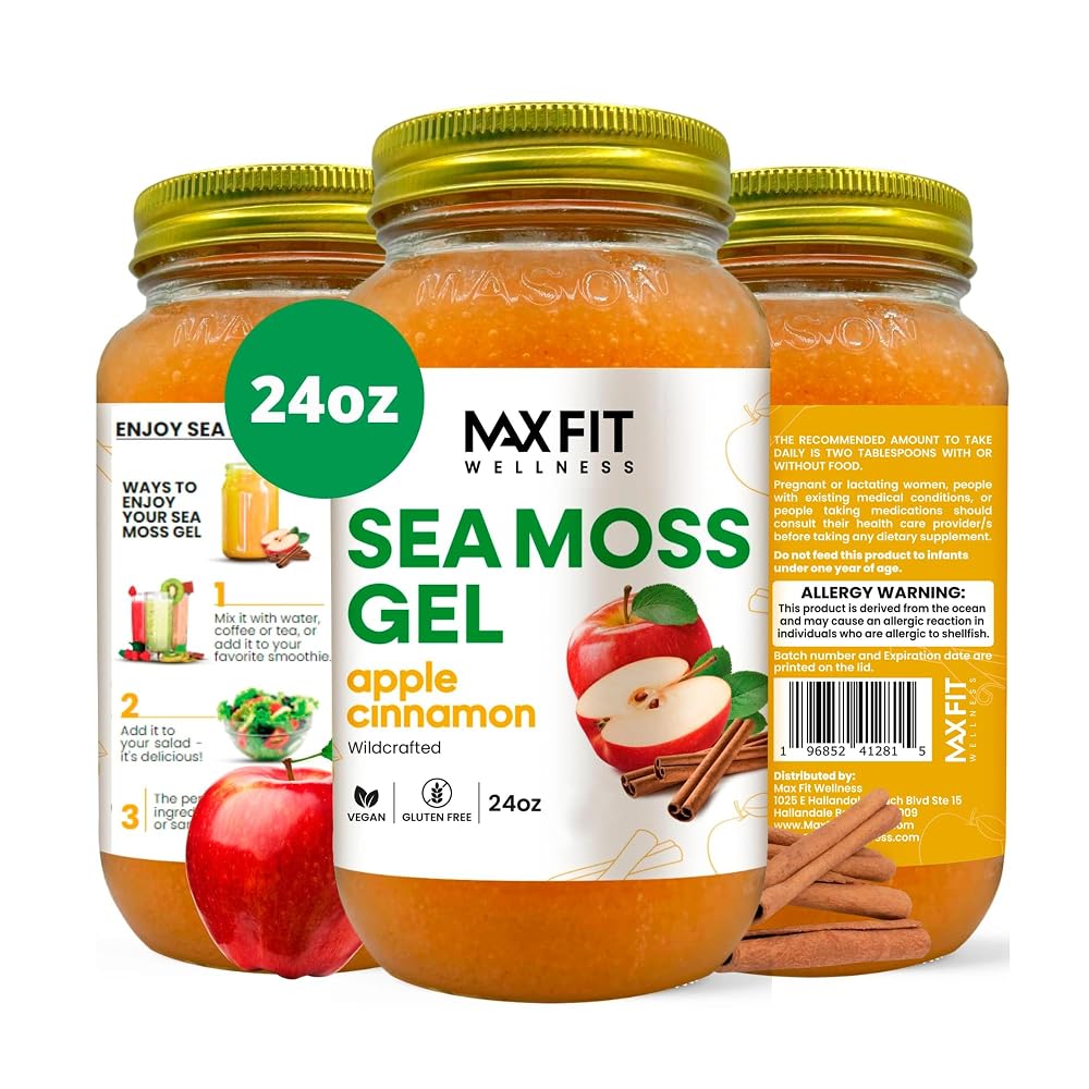 MAX FIT Sea Moss Gel - Pure Wild Crafted Irish Seaweed Moss 24oz