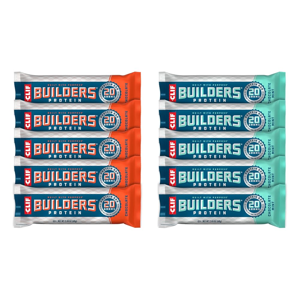 CLIF Builder's Plant Based Protein Bars Variety - 20g Protein - 10 Count