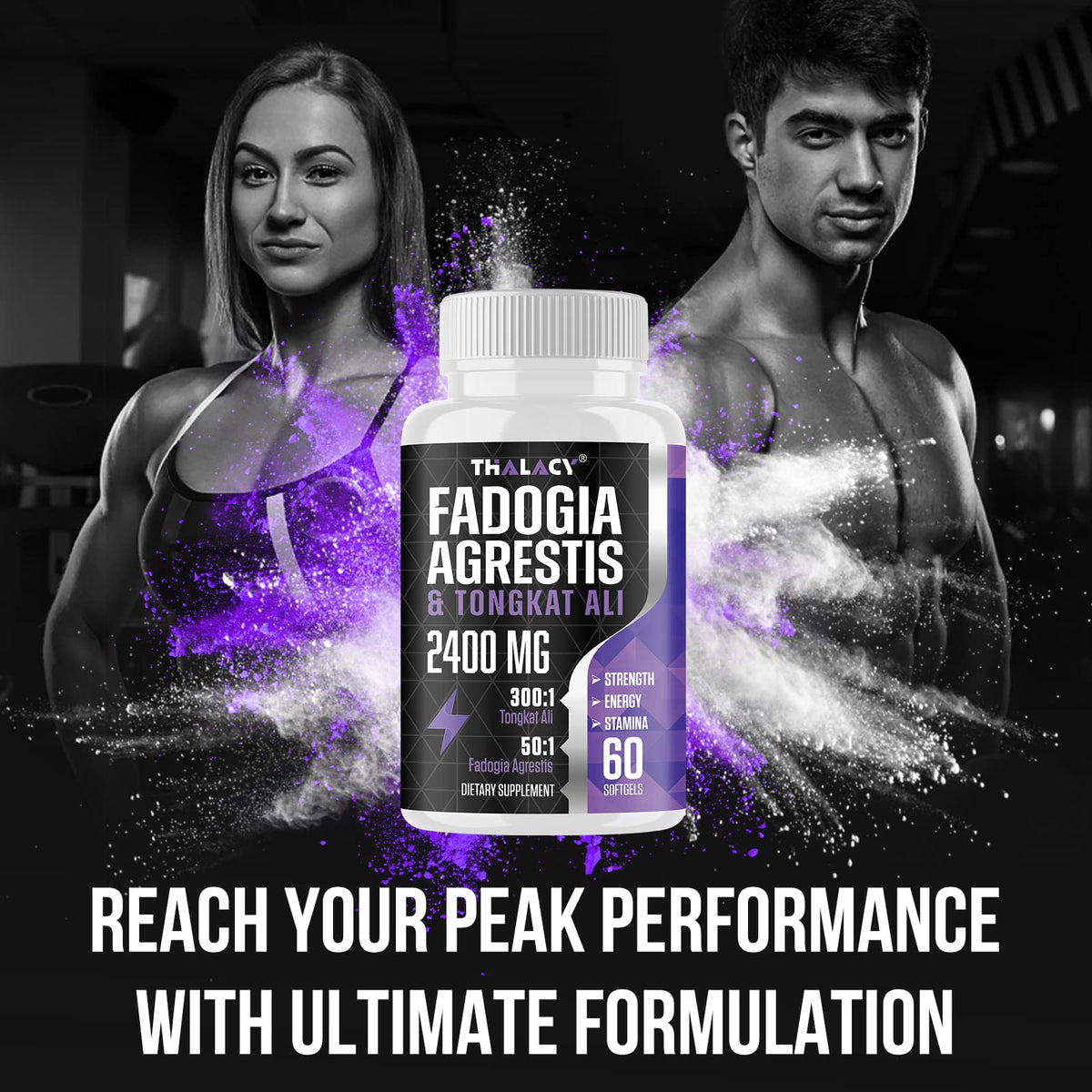 Thalacy 2400mg Fadogia Agrestis Tongkat Ali Supplement - Fadogia